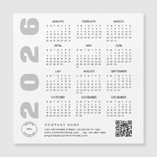 2026 Calendar QR Code Company Logo Giveaway