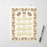 2026 Calendar Queen Hearts Gold Crown Fabric Font