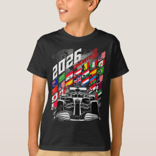 2026 Calendar Racing Circuit Schedule Places  T-Shirt