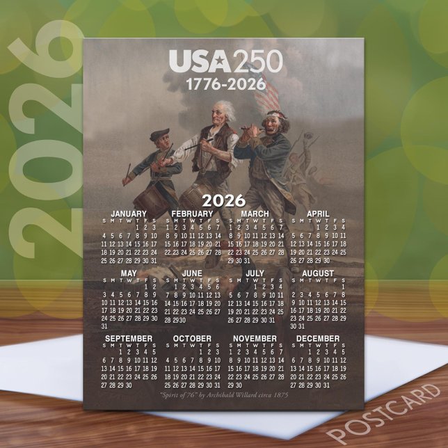 2026 Calendar - Spirit of 76 - America's 250th Postcard (2026 Calendar on a Postcard)