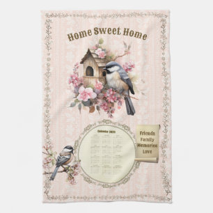 2026 Calendar Towel Chickadees Home Sweet Home