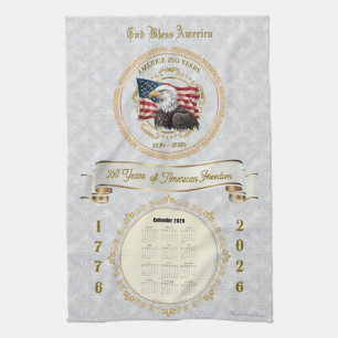 2026 Calendar Towel God Bless America 250 Years