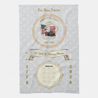 2026 Calendar Towel God Bless America 250 Years