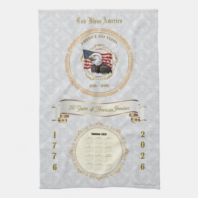 2026 Calendar Towel God Bless America 250 Years (Vertical)