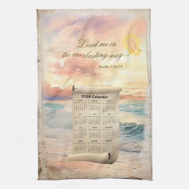 2026 Calendar Towel Inspirational Psalm 139 (Vertical)