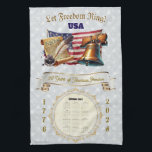 2026 Calendar Towel Let Freedom Ring 250 Years<br><div class="desc">2026 Calendar Towel - Let Freedom Ring.  Special 250-year anniversary edition.  American flag,  United States constitution and Liberty Bell.


See the 250 Year American Anniversary coffee mug:
https://www.zazzle.com/we_the_people_mug_250_year_anniversary_of_america-256627803759050600

and clock:
https://www.zazzle.com/america250_anniversary_of_america_wall_clock-256482738058878959

God Bless America!</div>