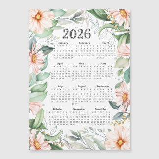 2026 Calendar Watercolor Eucalyptus Orange Floral