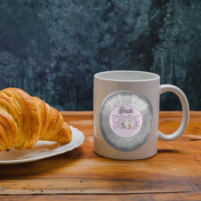 2026 Calendar Wedding Bride Coffee Tea Mug (Creator Uploaded)