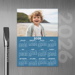 2026 Calendar with Photo - Year View Magnetic Card<br><div class="desc">A very useful item for school or home office. This shows a full year view of all dates. A calendar printed on a magnet combines practicality with convenience, transforming a workspace essential into a time-management tool. This innovative design features a full-year or monthly calendar layout integrated into the magnet's surface,...</div>