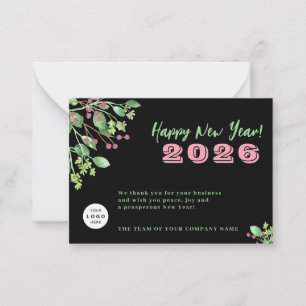 2026 calendar your logo business New Year holiday Note Card