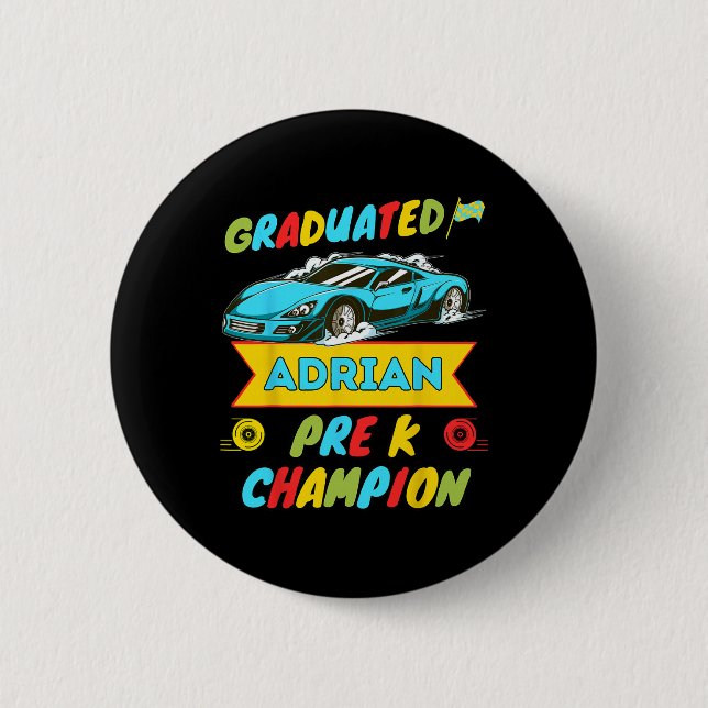 2026 Car Adrian Personalized Last Day Of Pre K Gra Button (Front)