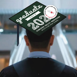 2026 Chalkboard Graduate Bold Sketched Typography Graduation Cap Topper
