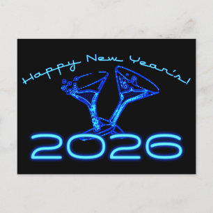 2026 champagne cheers nye postcard