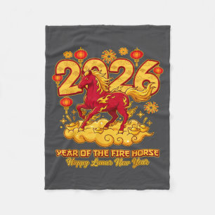 2026 Chinese New Year Of The Horse Lunar Zodiac Fleece Blanket