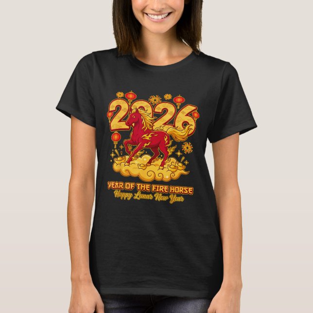 2026 Chinese New Year Of The Horse Lunar Zodiac  T-Shirt (Front)