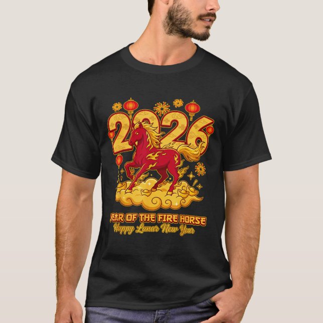 2026 Chinese New Year Of The Horse Lunar Zodiac  T-Shirt (Front)