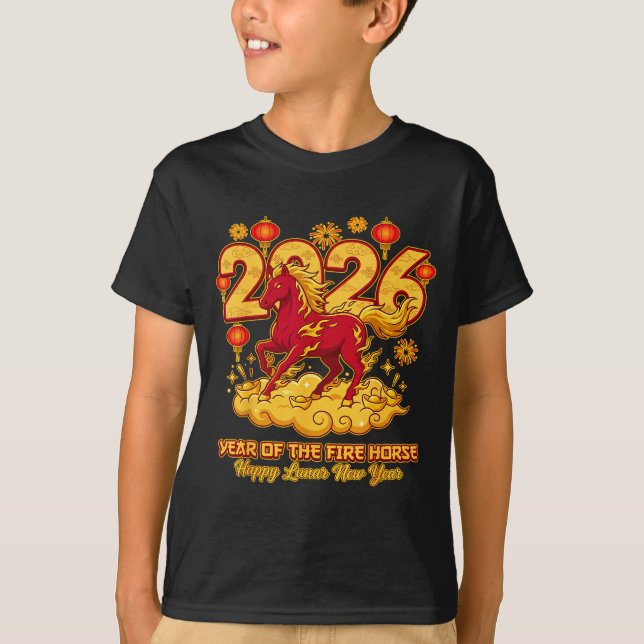 2026 Chinese New Year Of The Horse Lunar Zodiac  T-Shirt (Front)