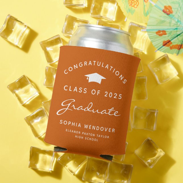 2026 Classic Burnt Orange Graduation Can Cooler (In Situ Summer)
