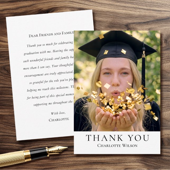 2026 Classic Graduation Thank You Card Photo (Creator Uploaded)