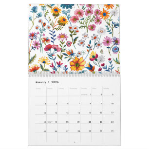 2026 Classic Wildflower Pattern Calendar