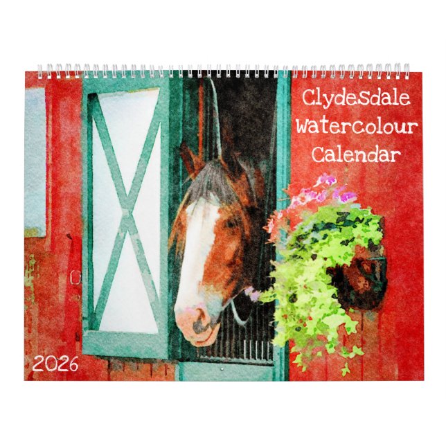 2026 Clydesdale Heavy Horse Lover Owner Clyde Gift Calendar (Cover)