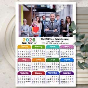 2026 Color Calendar US Holidays Corporate Magnetic
