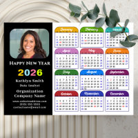 2026 Color Calendar US Holidays Corporate Magnetic