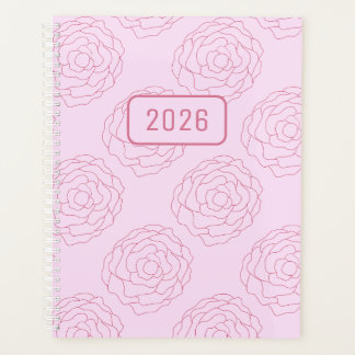 2026 Coming Up Roses: Dark Pink Roses on Pink Planner