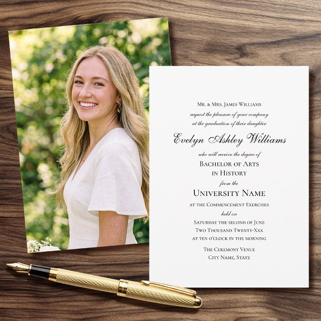 2026 Commencement Invitation Formal Photo Card (Creator Uploaded)