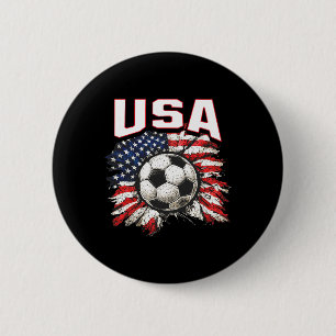 2026 Cup Flag Soccer Pride Fun Family Usa  Button