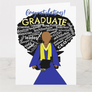 2026 Custom African American Grad Graduation  Card