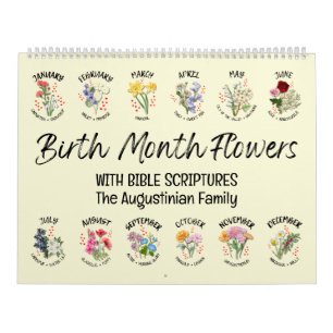 2026 Custom BIRTH MONTH FLOWERS Bible Verse Photo Calendar