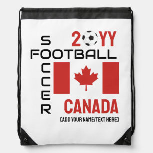 2026 Custom Canadian Flag Football CANADA SOCCER Drawstring Bag