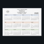 2026 Custom Company Logo Magnetic Calendar Card<br><div class="desc">Promote your business year-round with this sleek 2026 magnetic calendar card featuring your company logo,  contact information,  and full-year view. Ideal for realtors,  service providers,  and small businesses,  this practical promotional tool keeps your brand in sight on fridges,  file cabinets,  and desks—making it a smart and stylish marketing essential.</div>