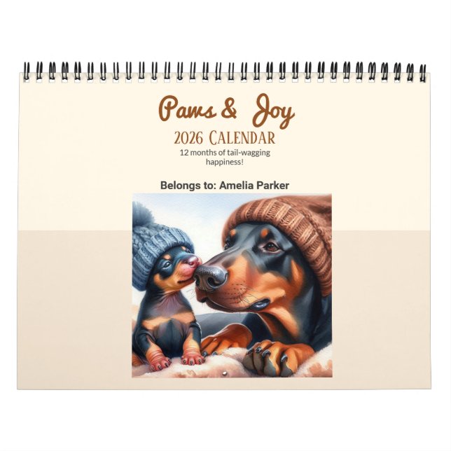 2026 Custom Dog Calendar Wall Art – Photo Calendar (Cover)
