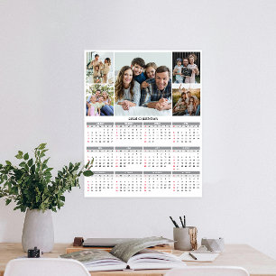 2026 Custom Family Five Photo Calendar Poster
