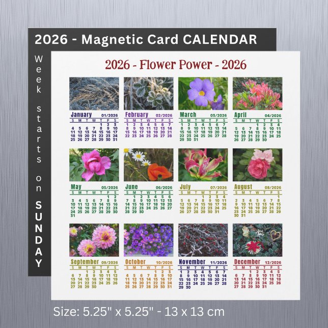 2026 Custom Flower magnetic Calendar starts Sunday (Creator Uploaded)