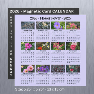 2026 Custom Flower magnetic lilac Calendar SU