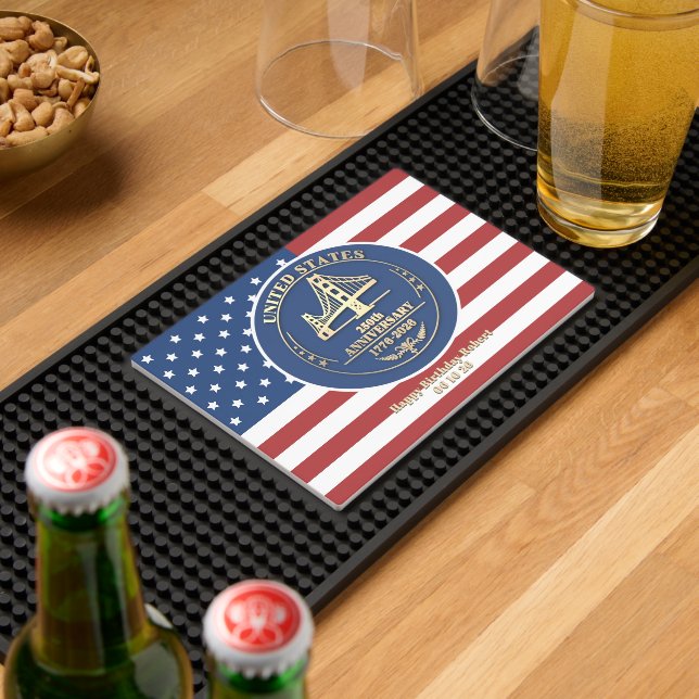 2026 Custom Message USA 250 Years Commemorative Bar Mat (Insitu (Bar 2))