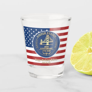 2026 Custom Message USA 250 Years Commemorative Shot Glass