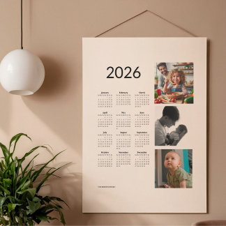 2026 Custom Photo Calendar Faux Canvas Print