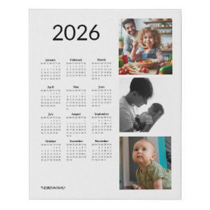 2026 Custom Photo Calendar Faux Canvas Print