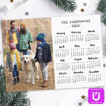 2026 Custom Photo & Family Name 12 Month Calendar<br><div class="desc">2026 Yearly Calendar Photo Magnet Cards - Send New Year Greetings or include in your Christmas cards, these 5x7 photo calendar cards are perfect as Christmas and New Year cards to family and friends. Perfect to highlight or circle special family dates, anniversaries, birthdays, and reunions. Personalize these full year photo...</div>