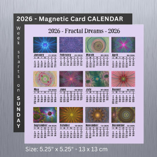 2026 Custom Photo Fractals Calendar Sunday start