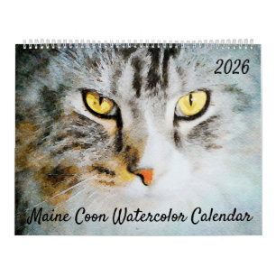 2026 Cute Maine Coon Cat Mama Gift Cat Lovers Gift Calendar