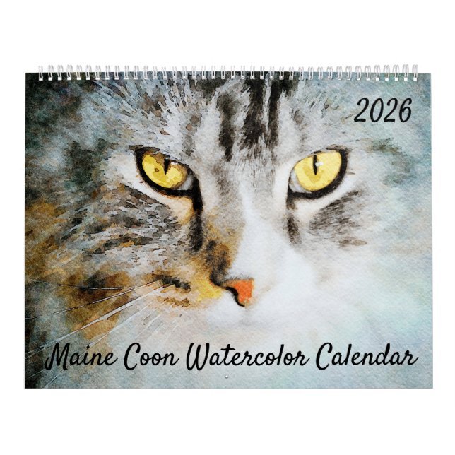 2026 Cute Maine Coon Cat Mama Gift Cat Lovers Gift Calendar (Cover)