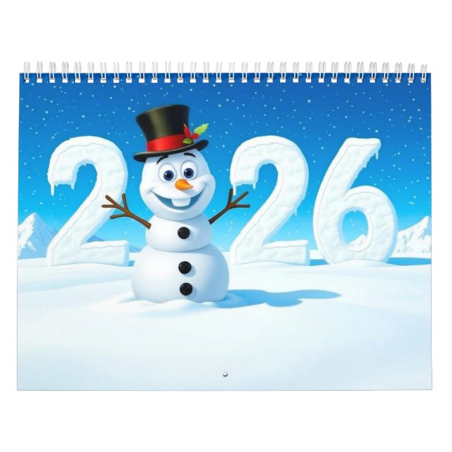 2026 Cute Seasonal Character Medium Wall Calendar (Cover)