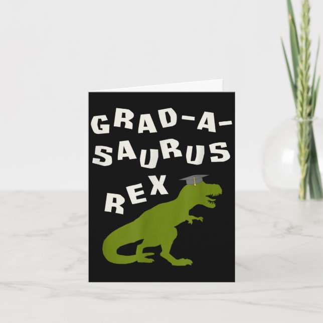 2026 dinosaur graduation funny t rex college high card (Front)