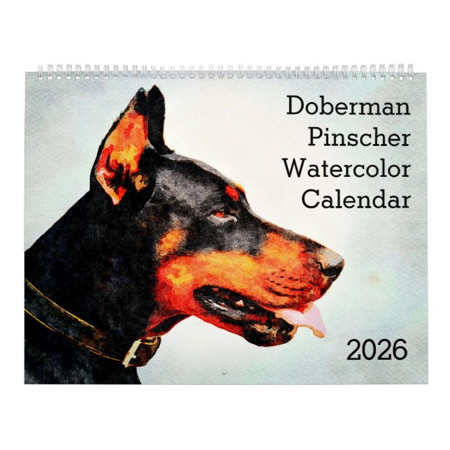 2026 Doberman Pinscher Dog Mama Dobie Lover Gift Calendar (Cover)
