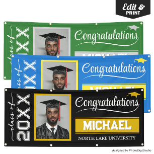 2026 Editable Graduation Banner with Name & School